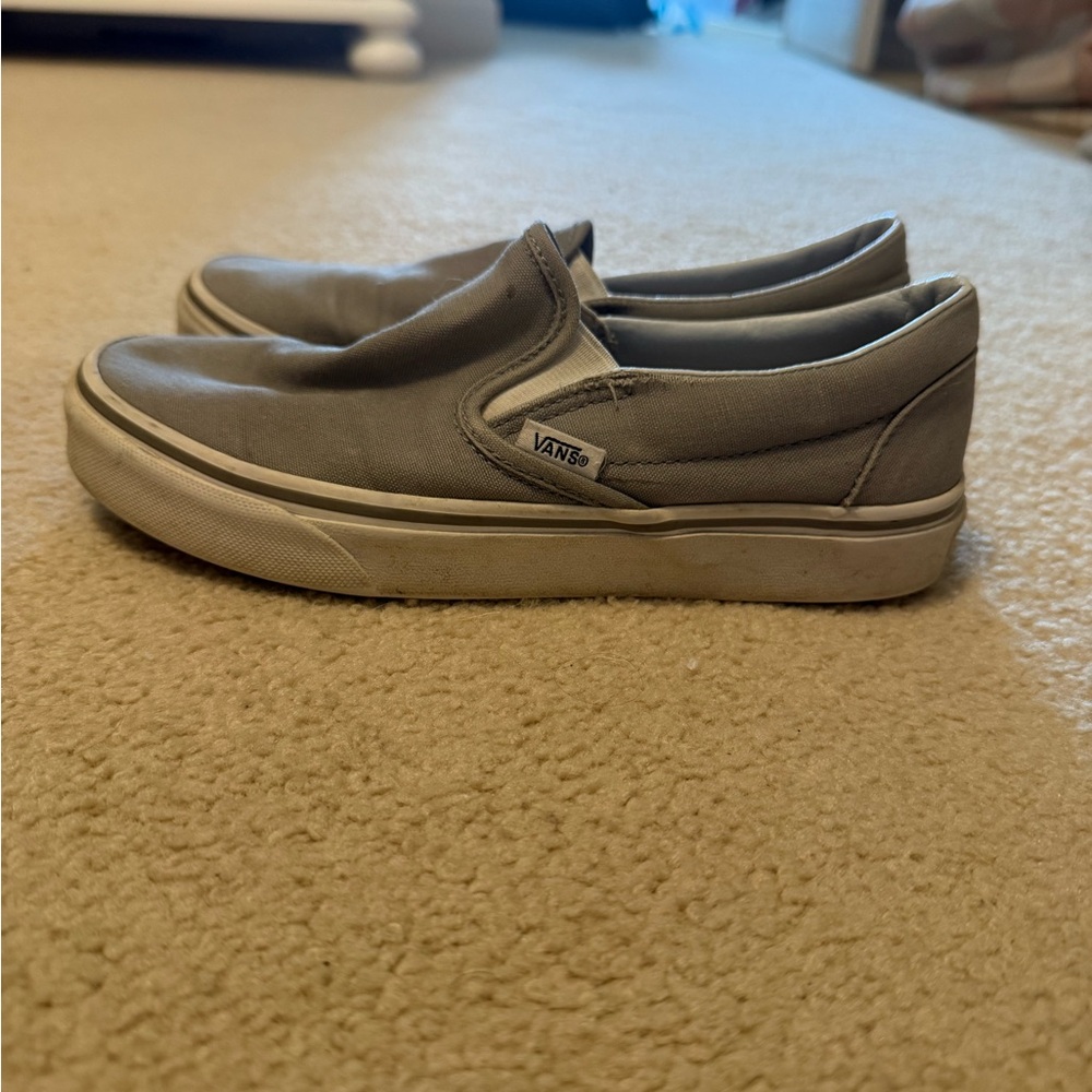 Vans Gray Canvas Slip-On Sneakers